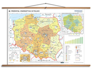 Polska - przemysł i energetyka - mapa ścienna