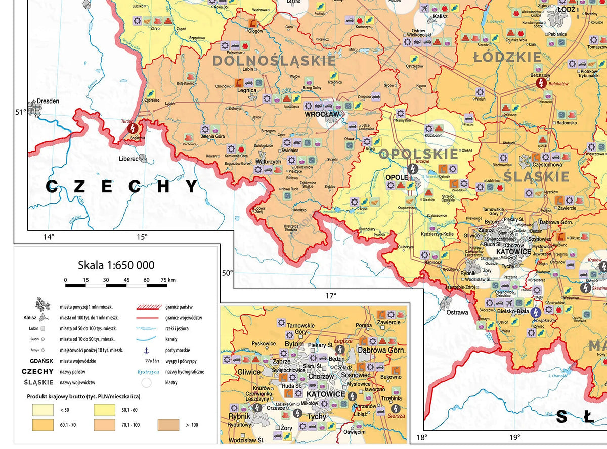 Polska - przemysł i energetyka - mapa ścienna - zdjęcie 3