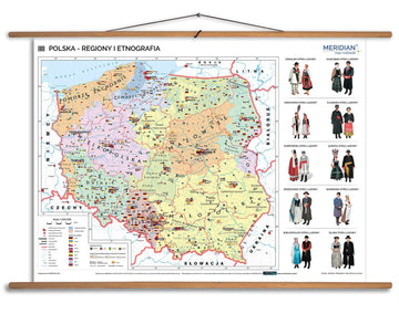 Polska - regiony i etnografia - mapa ścienna