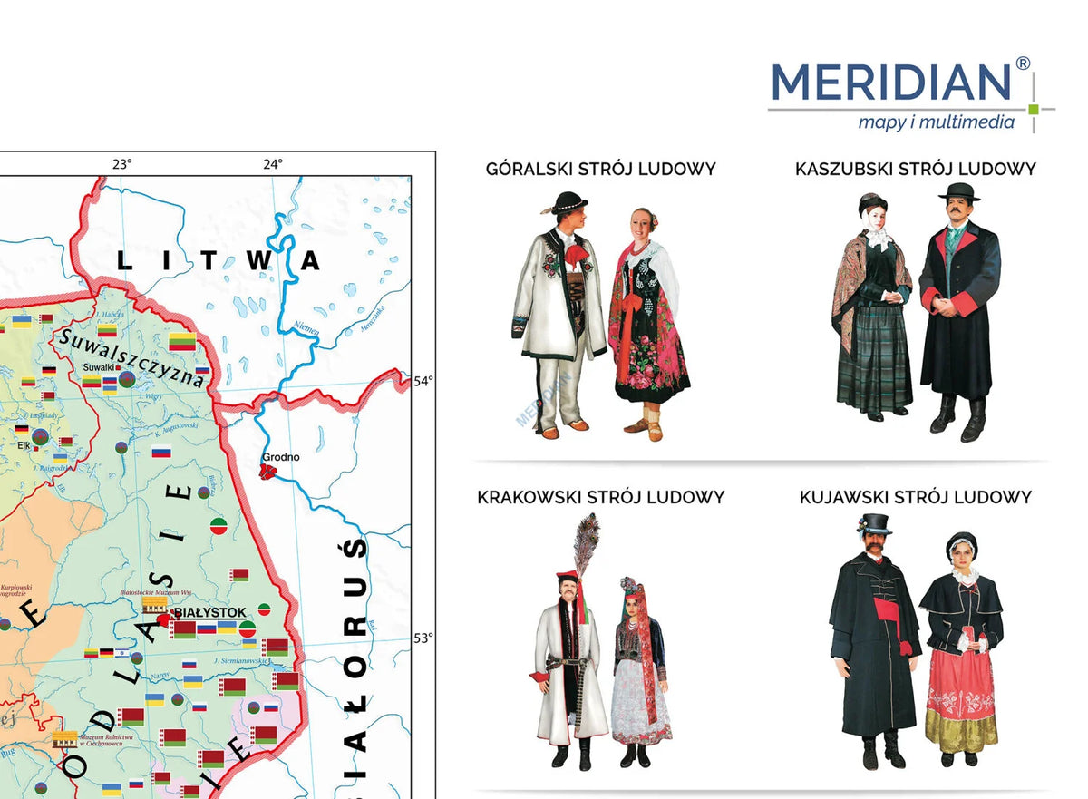 Polska - regiony i etnografia - mapa ścienna - zdjęcie 3