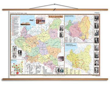 Polska w latach 1919-1939 - mapa ścienna
