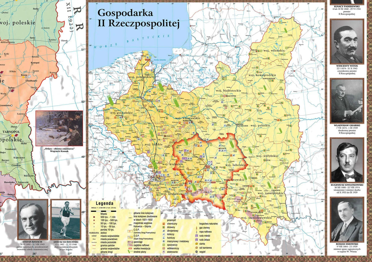 Polska w latach 1919-1939 - mapa ścienna - zdjęcie 2