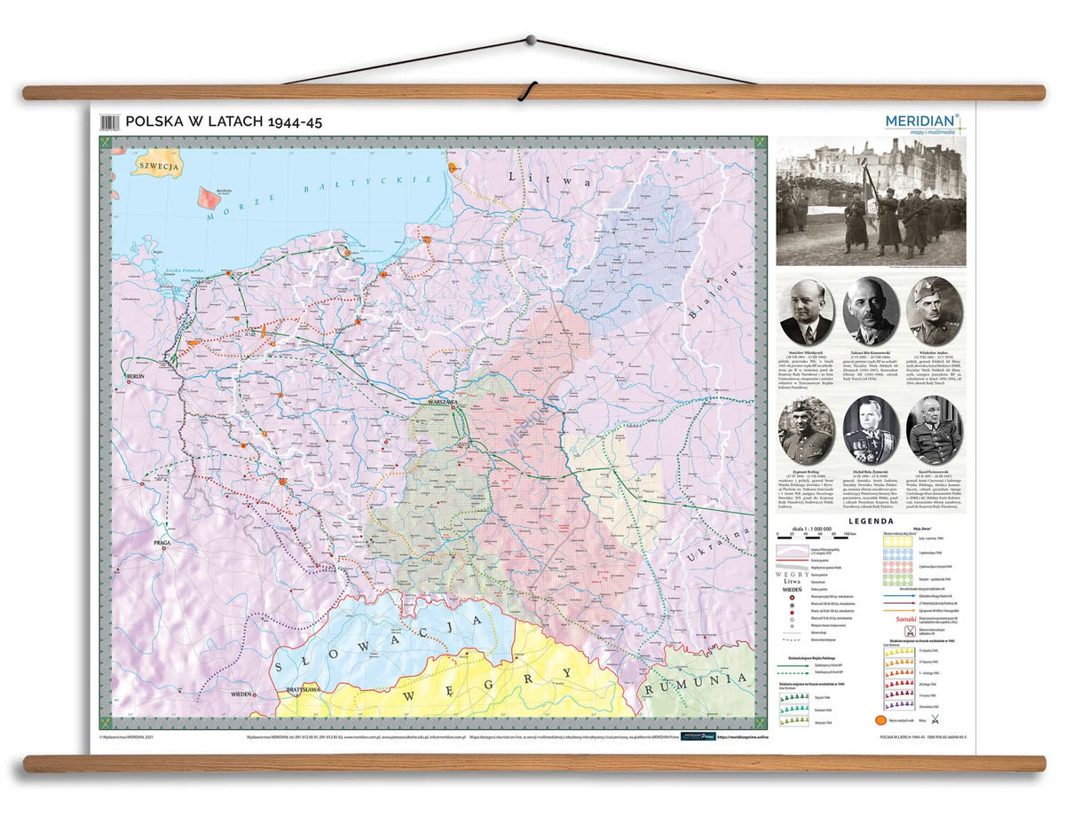 Polska w latach 1944-45 - mapa ścienna