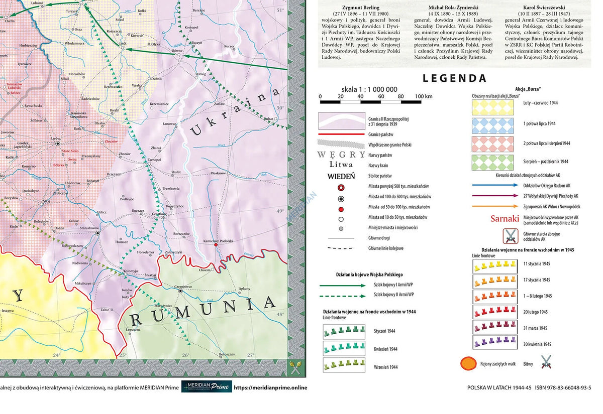 Polska w latach 1944-45 - mapa ścienna - zdjęcie 2