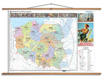 Polska w latach 1945-56 - mapa ścienna