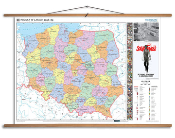 Polska w latach 1956-89 - mapa ścienna
