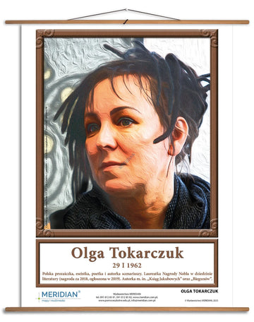 Portret Olgi Tokarczuk - ścienna plansza dydaktyczna