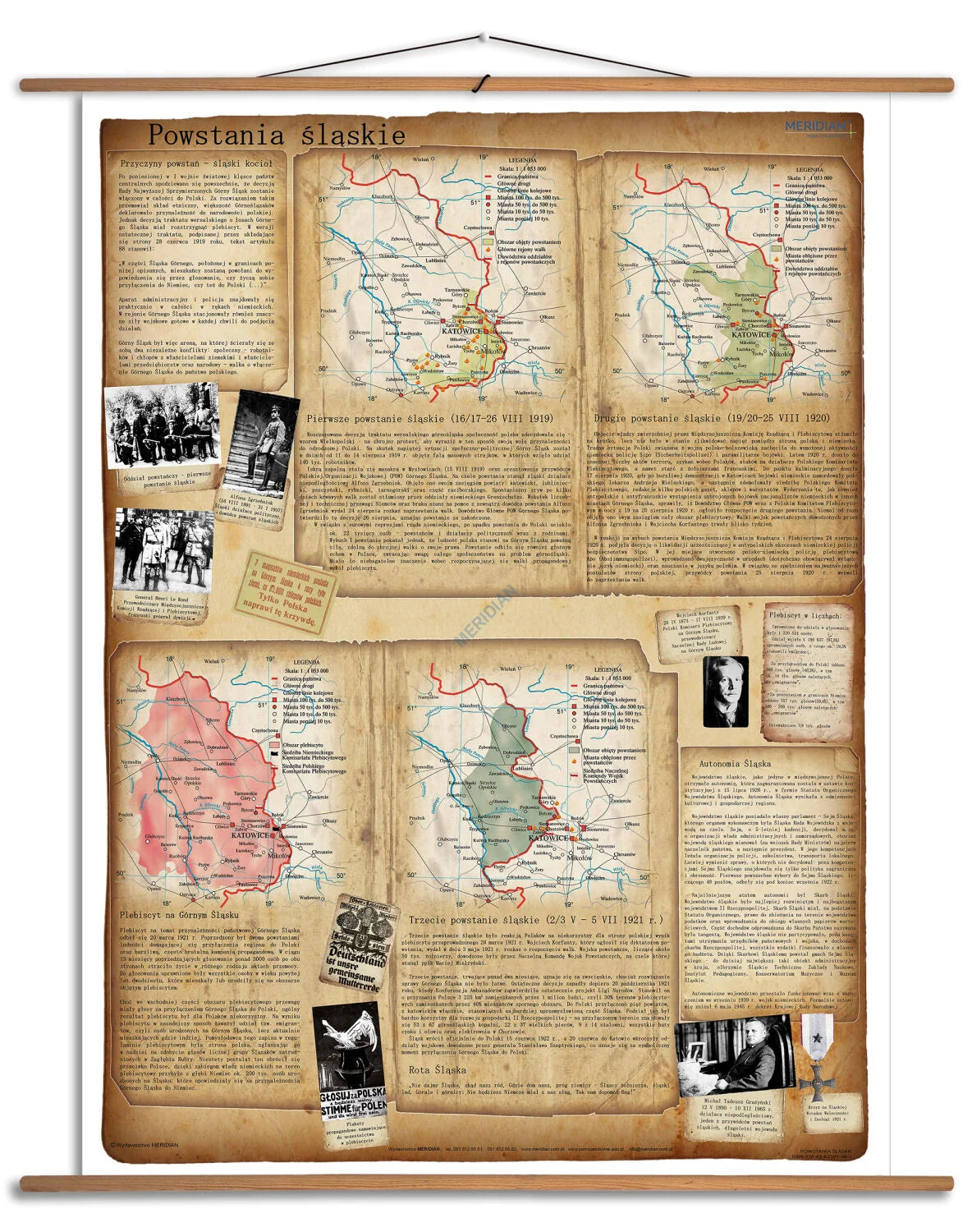 Powstania śląskie - mapa ścienna