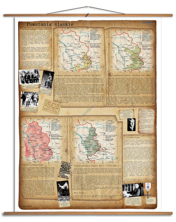 Powstania śląskie - mapa ścienna