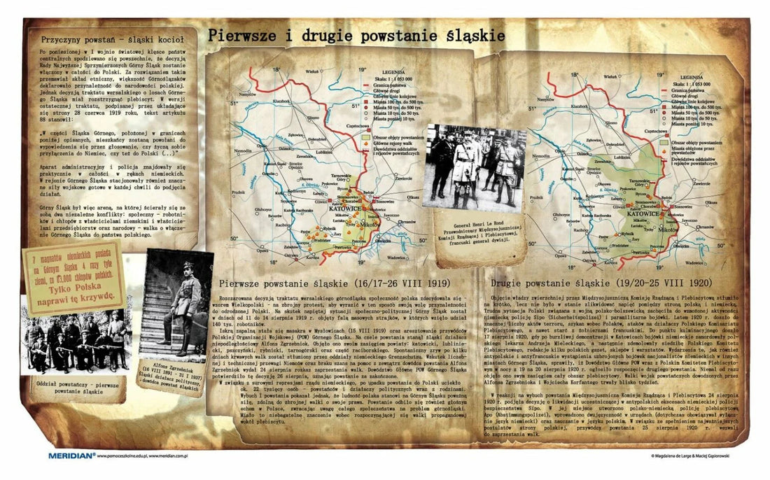 Powstania śląskie - mapa ścienna