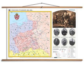 Powstanie styczniowe 1863-1864 - mapa ścienna