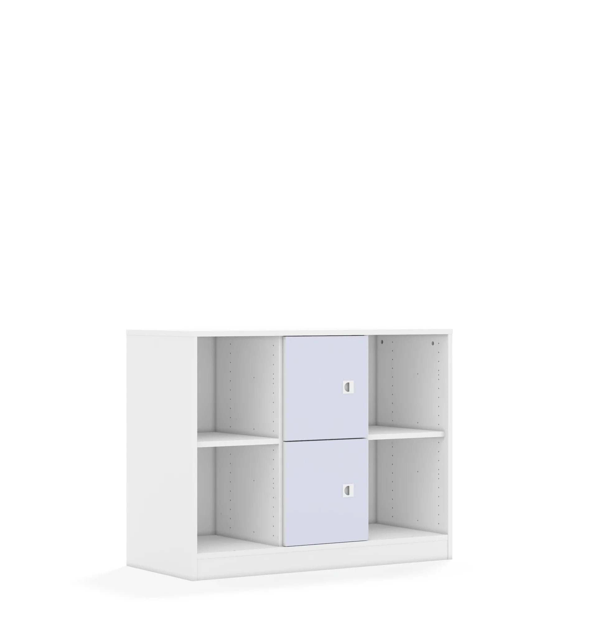 Regał BLOX 110 2PP 2F1 1049x466x813 – biały / pastelowy fioletowy