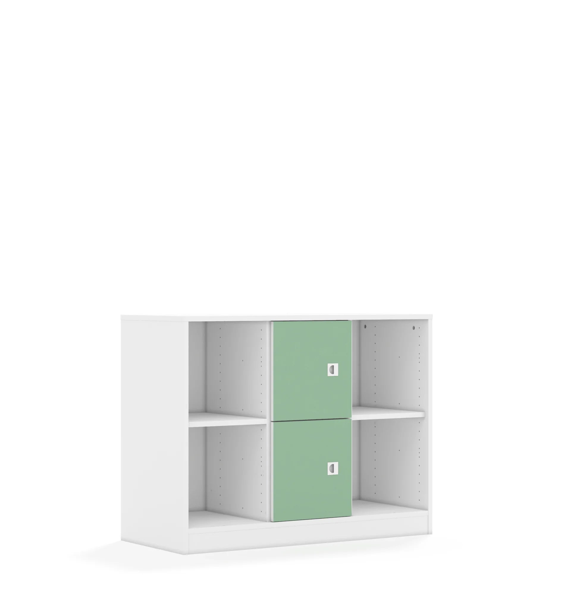 Regał BLOX 110 2PP 2F1 1049x466x813 – biały / pastelowy zielony