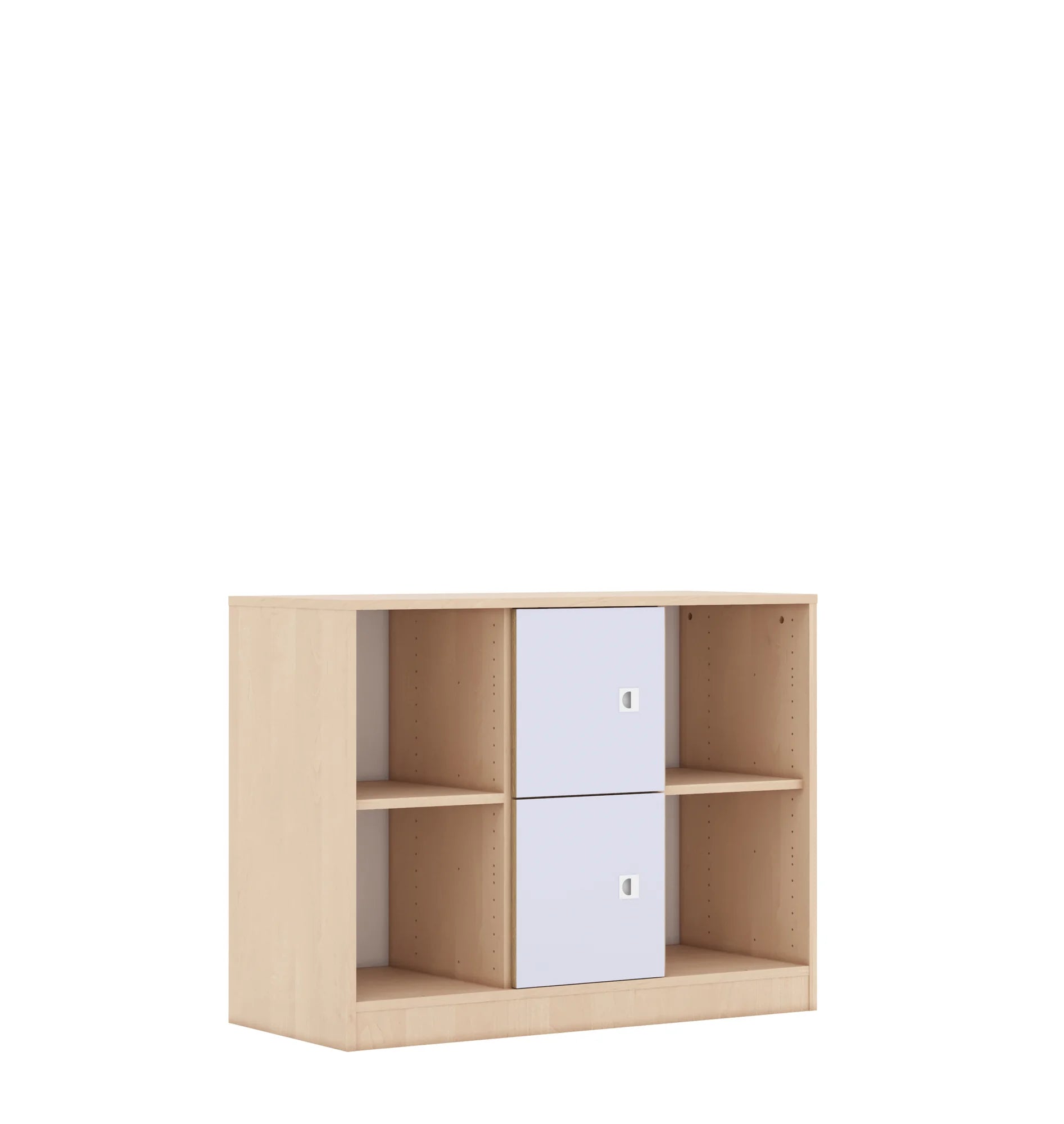 Regał BLOX 110 2PP 2F1 1049x466x813 – brzoza / pastelowy fioletowy