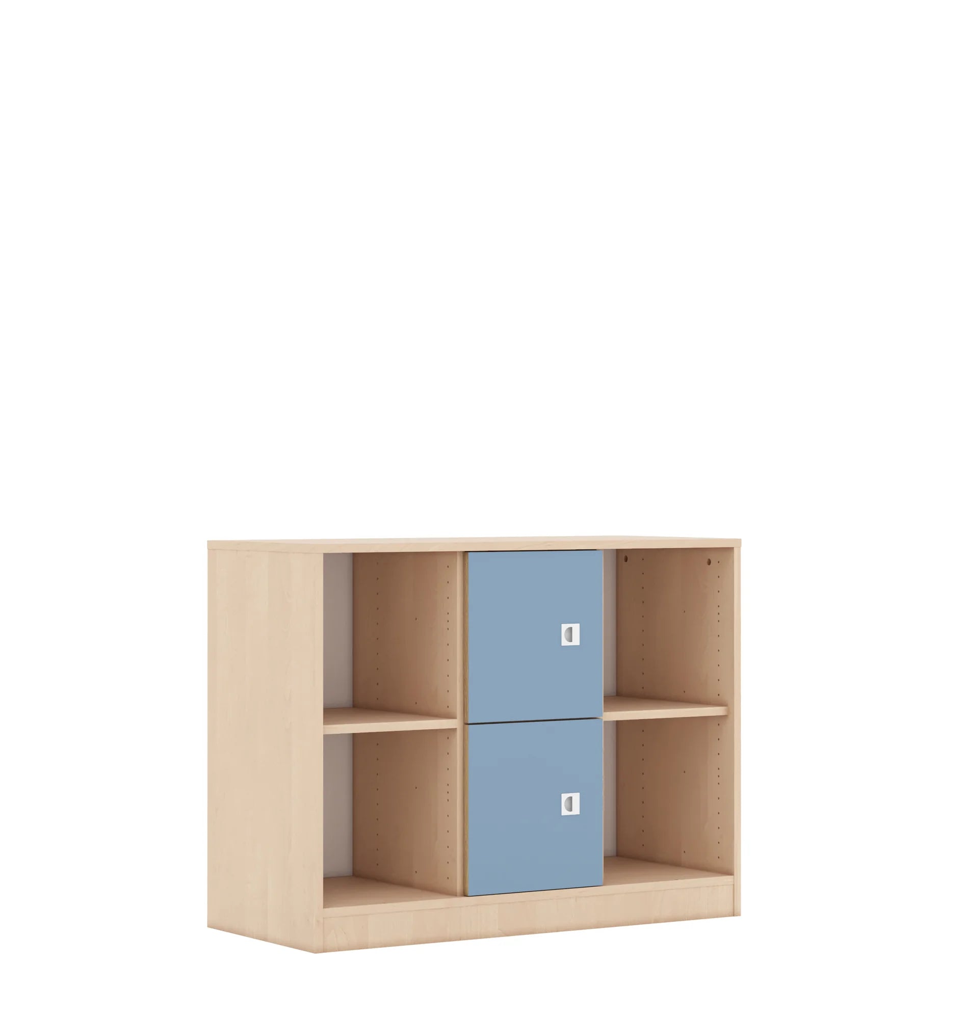 Regał BLOX 110 2PP 2F1 1049x466x813 – brzoza / pastelowy niebieski