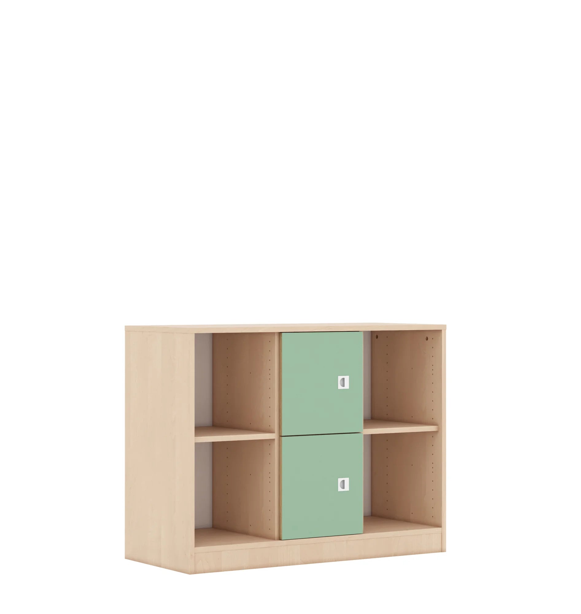 Regał BLOX 110 2PP 2F1 1049x466x813 – brzoza / pastelowy zielony