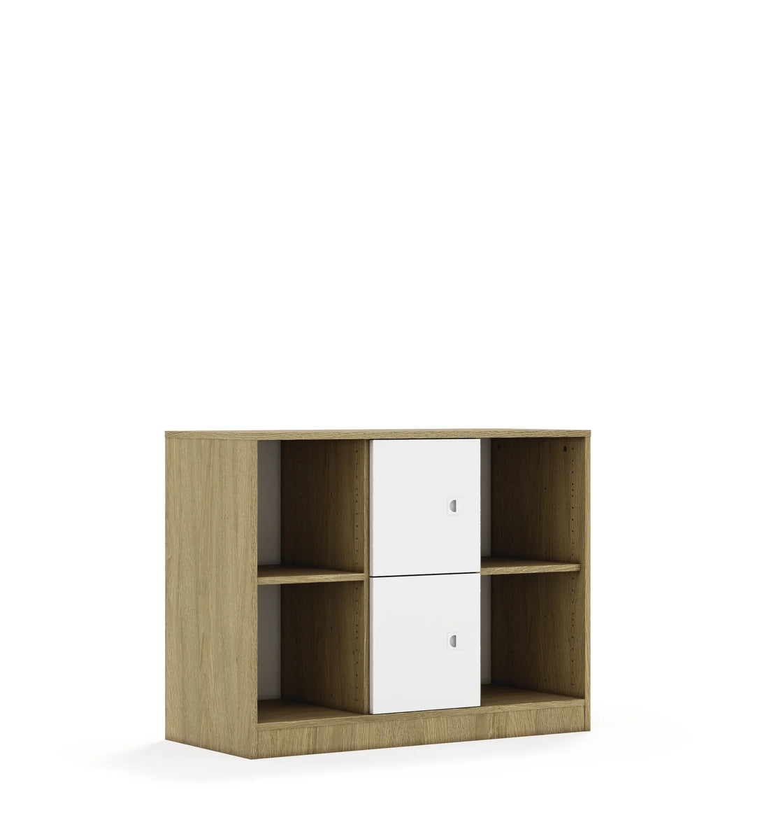 Regał BLOX 110 2PP 2F1 1049x466x813 – dąb / biały