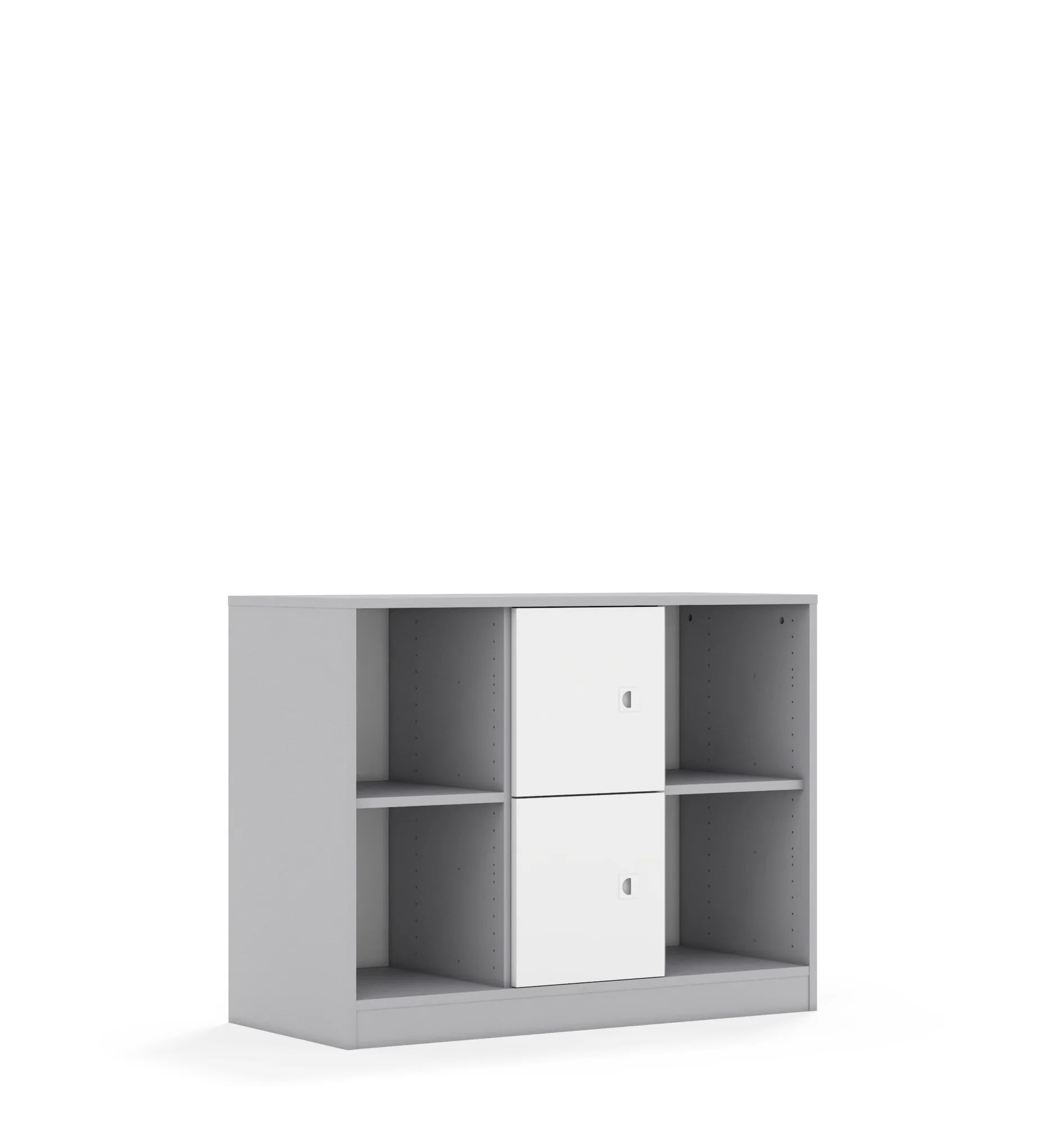 Regał BLOX 110 2PP 2F1 1049x466x813 – szary / biały