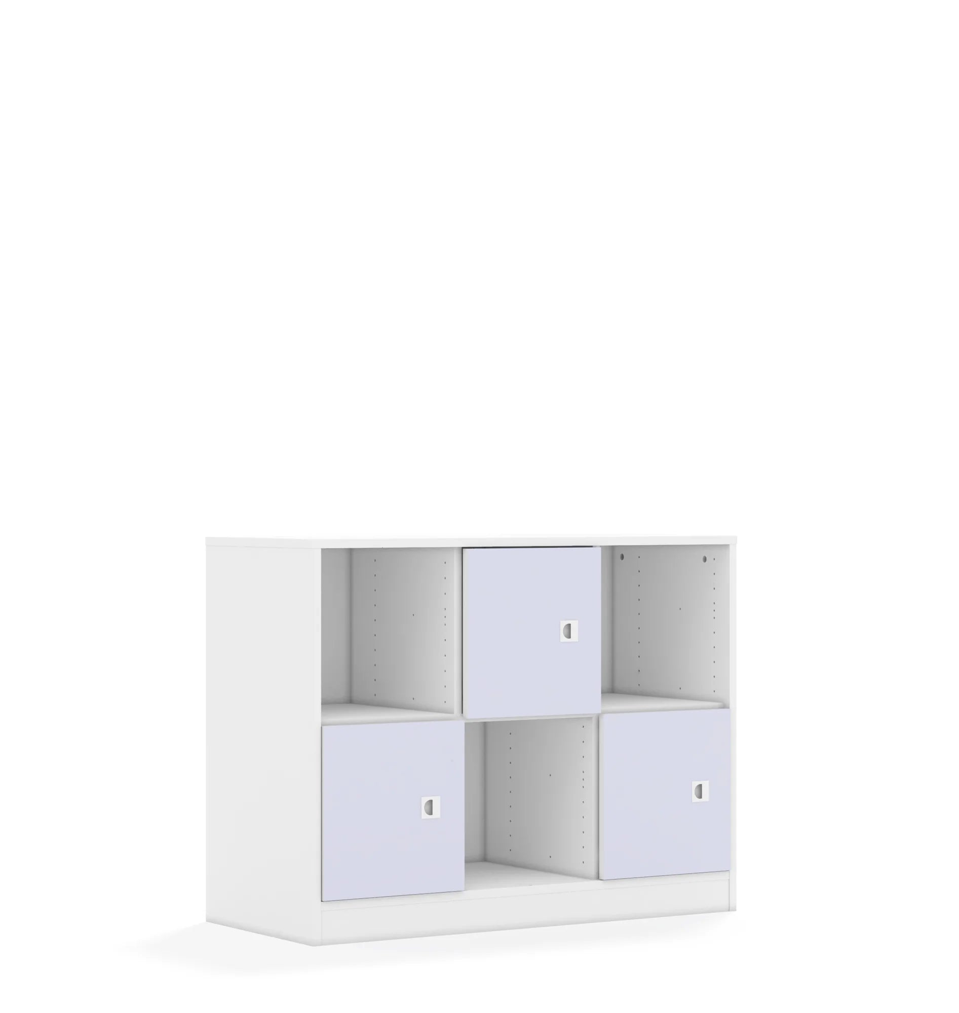 Regał BLOX 110 2PP 3F1 1049x466x813 – biały / pastelowy fioletowy