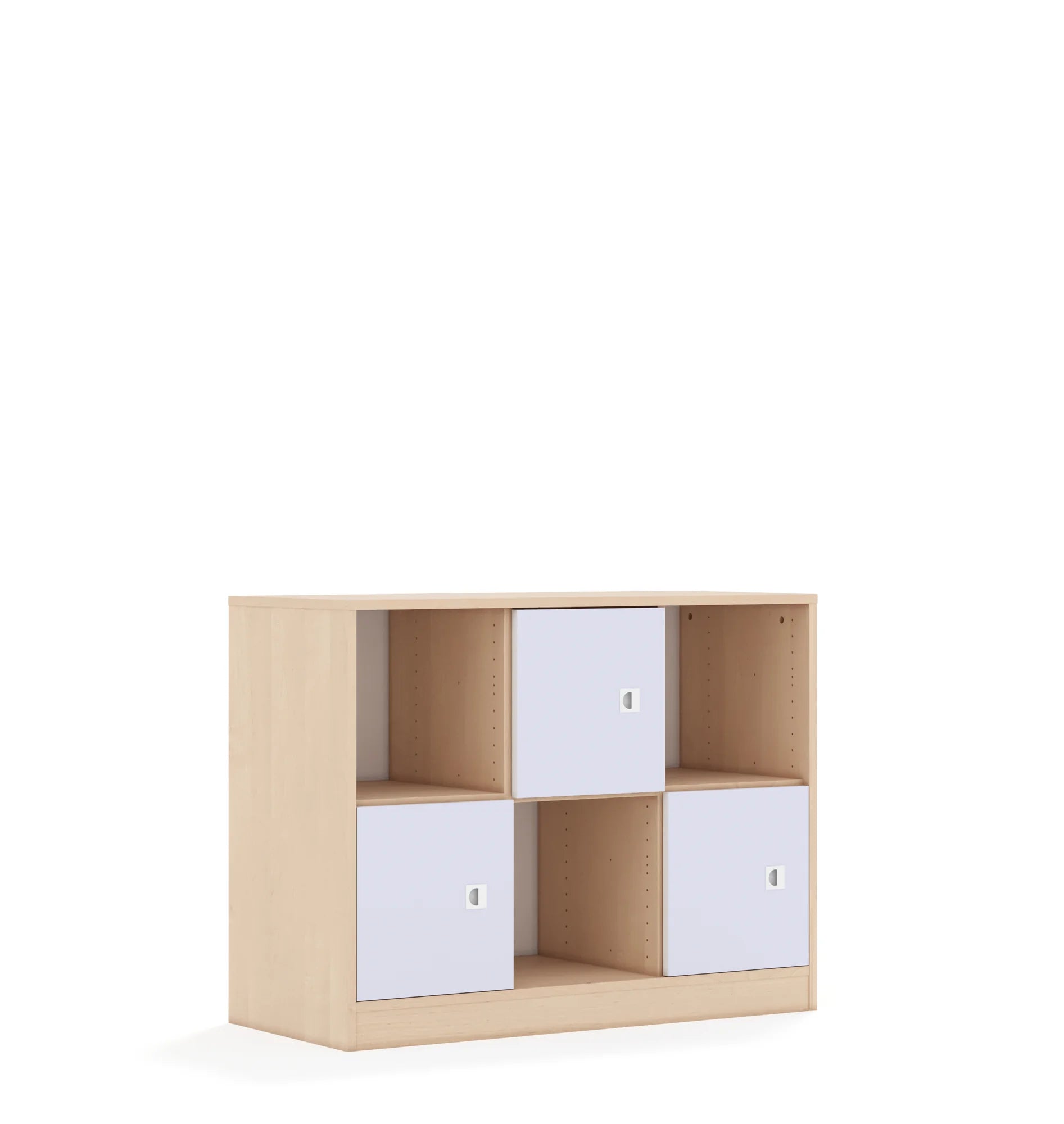 Regał BLOX 110 2PP 3F1 1049x466x813 – brzoza / pastelowy fioletowy