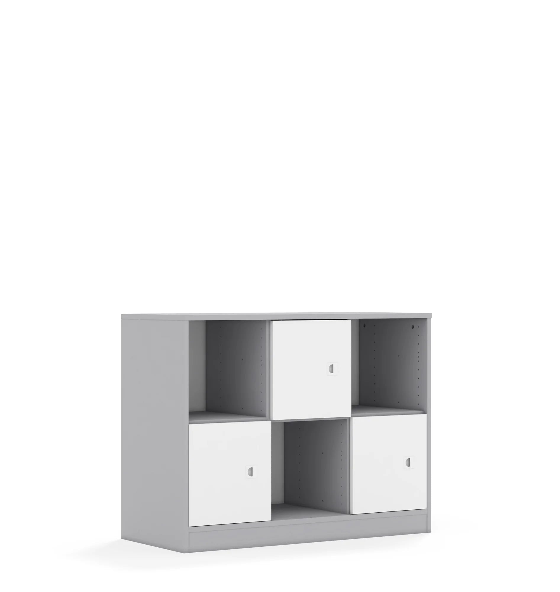 Regał BLOX 110 2PP 3F1 1049x466x813 – szary / biały