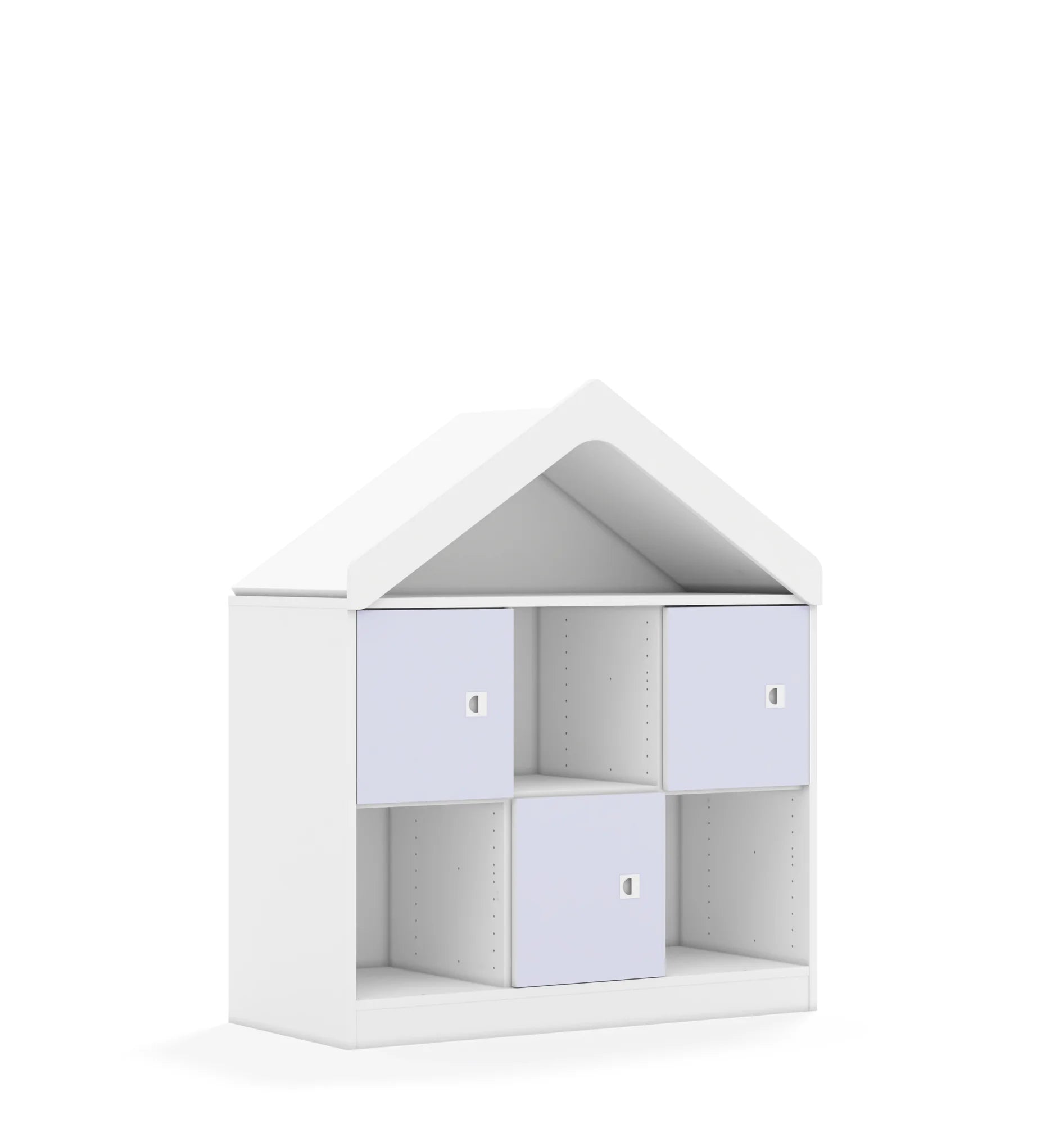 Regał BLOX 110 2PP 3F1 z daszkiem 1049x466x1223 – biały / pastelowy fioletowy