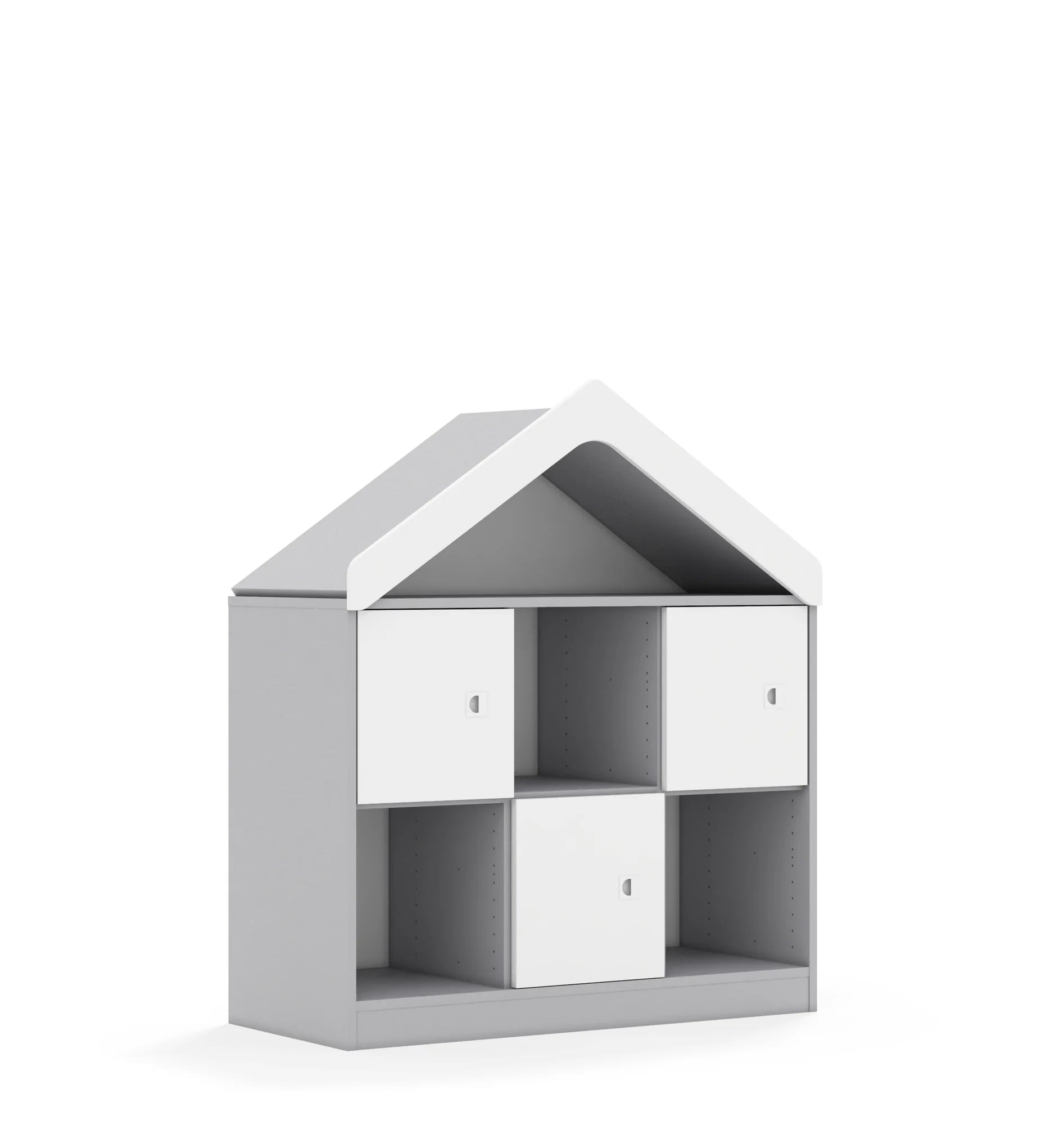 Regał BLOX 110 2PP 3F1 z daszkiem 1049x466x1223 – szary / biały