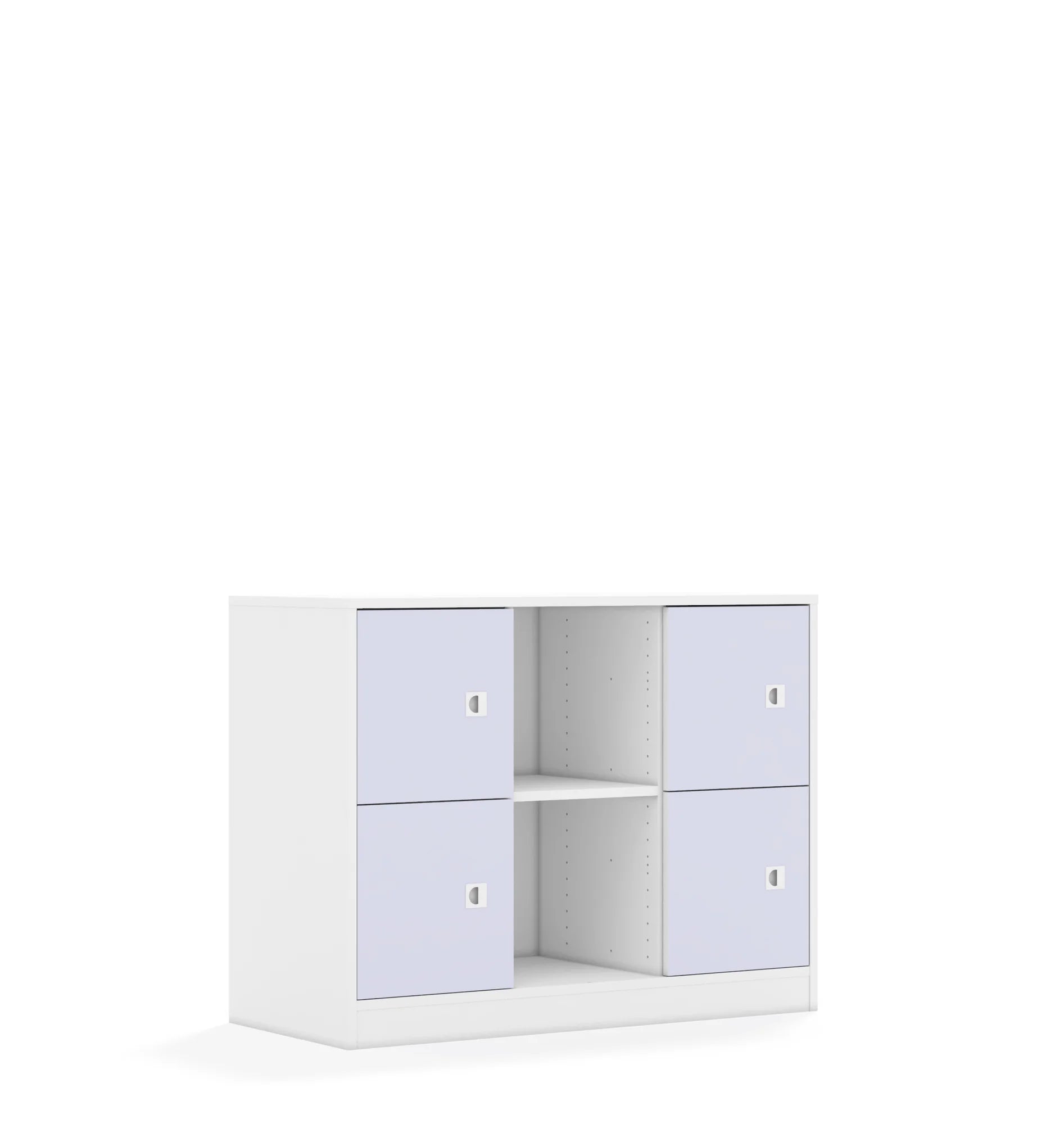 Regał BLOX 110 2PP 4F1 1049x466x813 – biały / pastelowy fioletowy