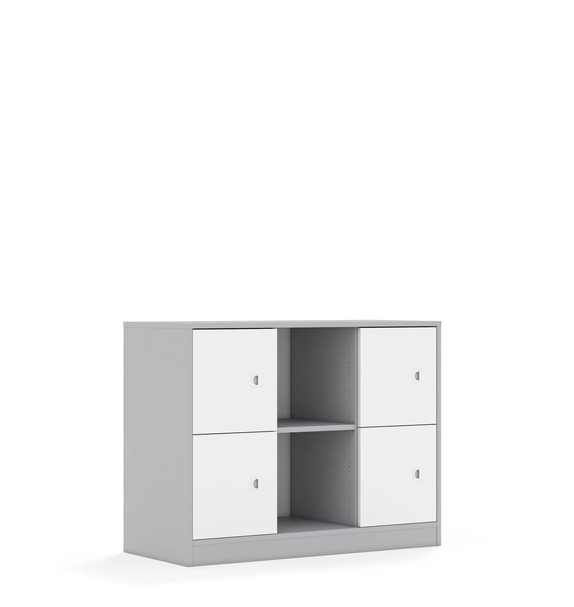 Regał BLOX 110 2PP 4F1 1049x466x813 – szary / biały