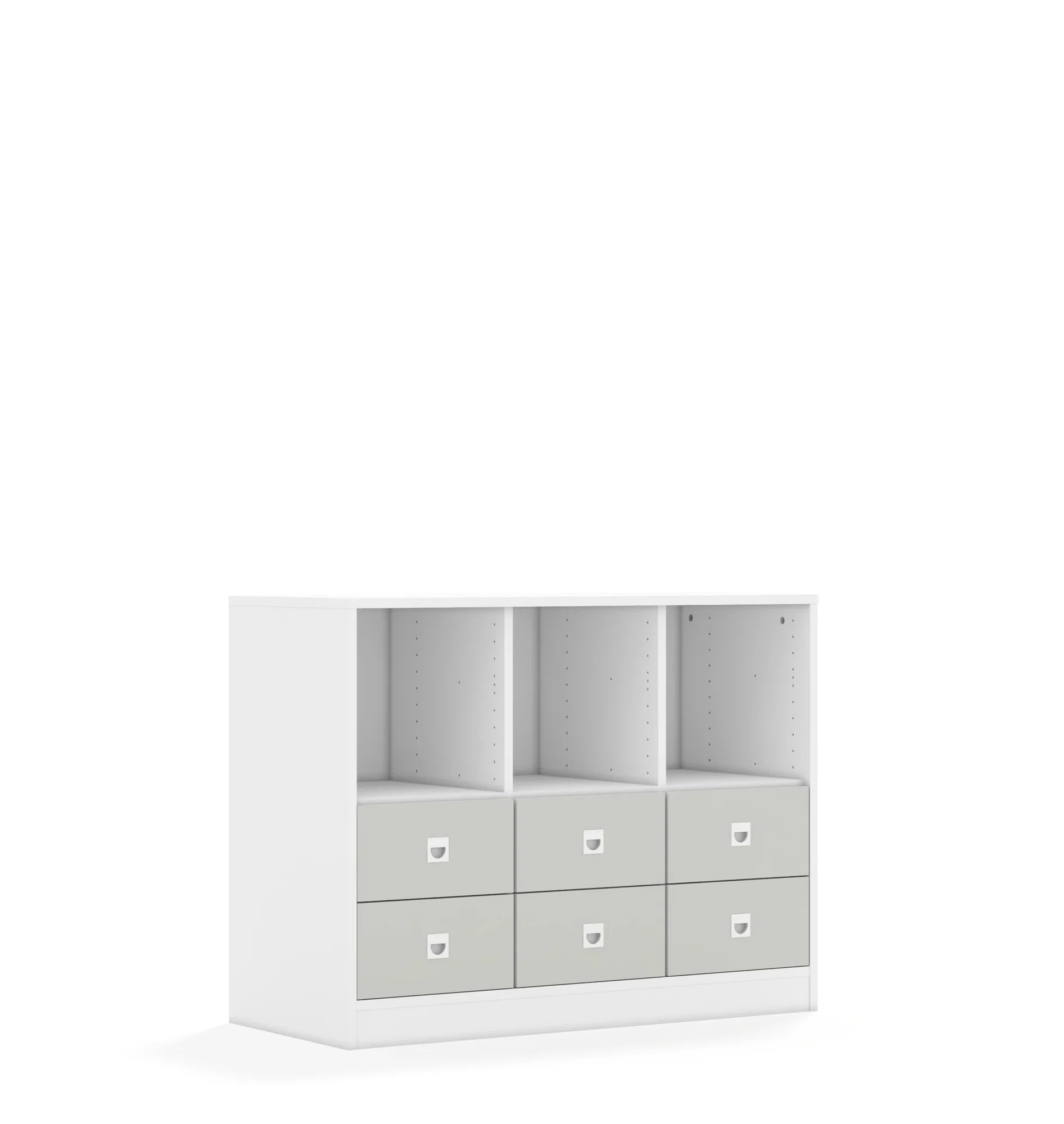 Regał BLOX 110 2PP 4SB 2SS 1049x466x813 – biały / jasny szary