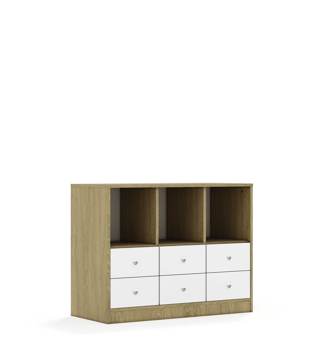 Regał BLOX 110 2PP 4SB 2SS 1049x466x813 – dąb / biały