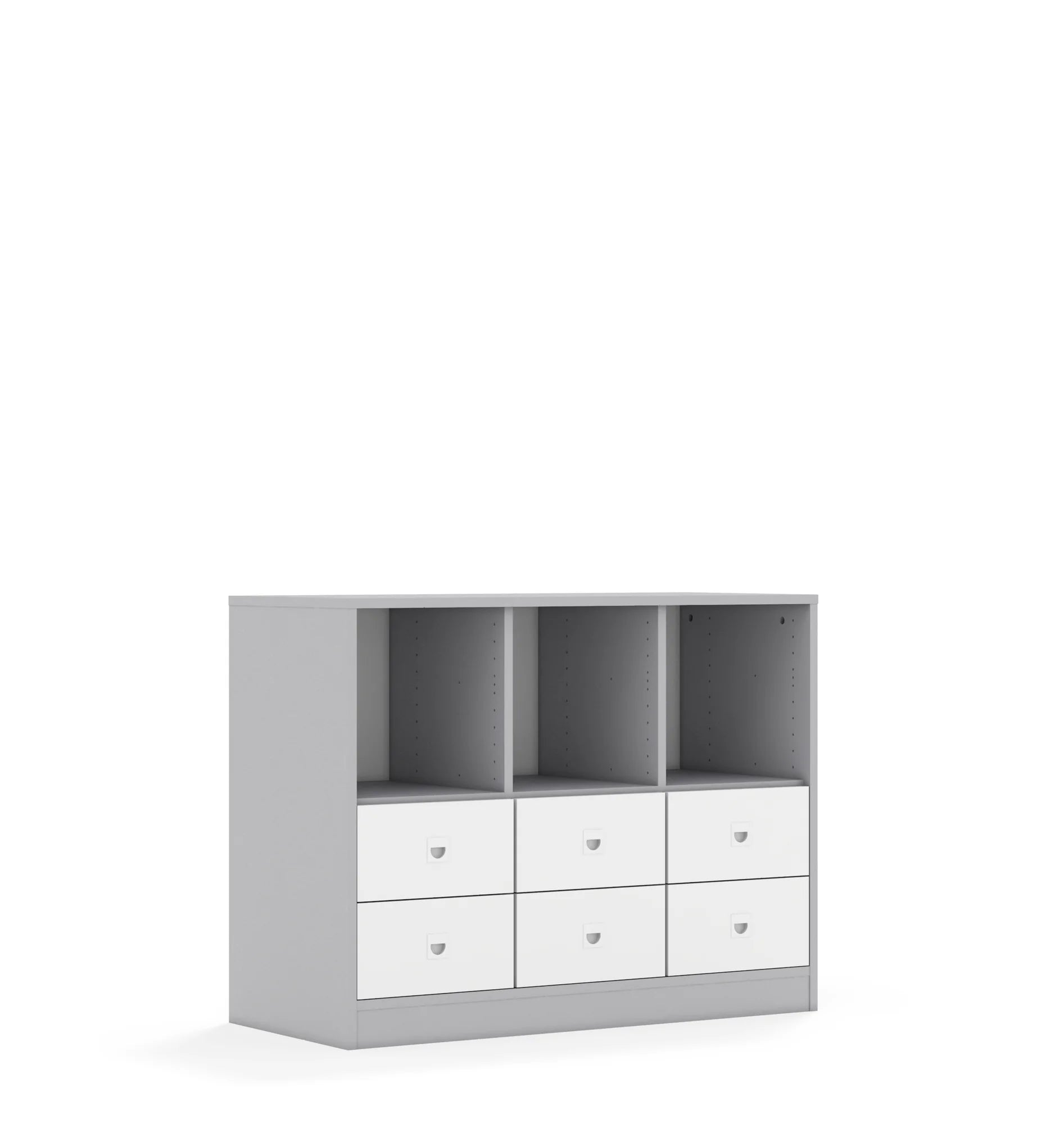 Regał BLOX 110 2PP 4SB 2SS 1049x466x813 – szary / biały