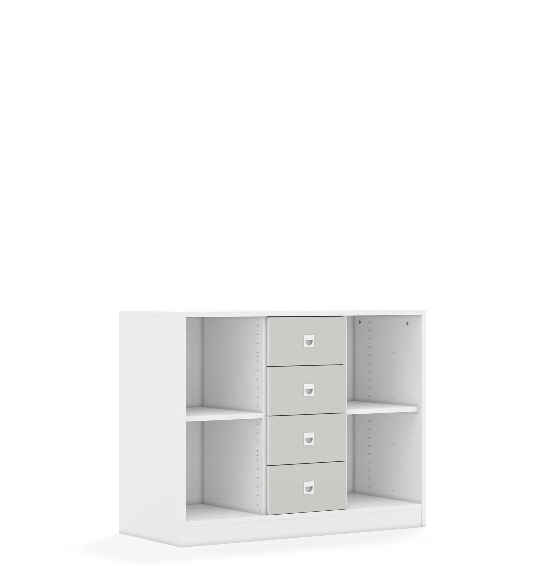 Regał BLOX 110 2PP 4SS 1049x466x813 – biały / jasny szary