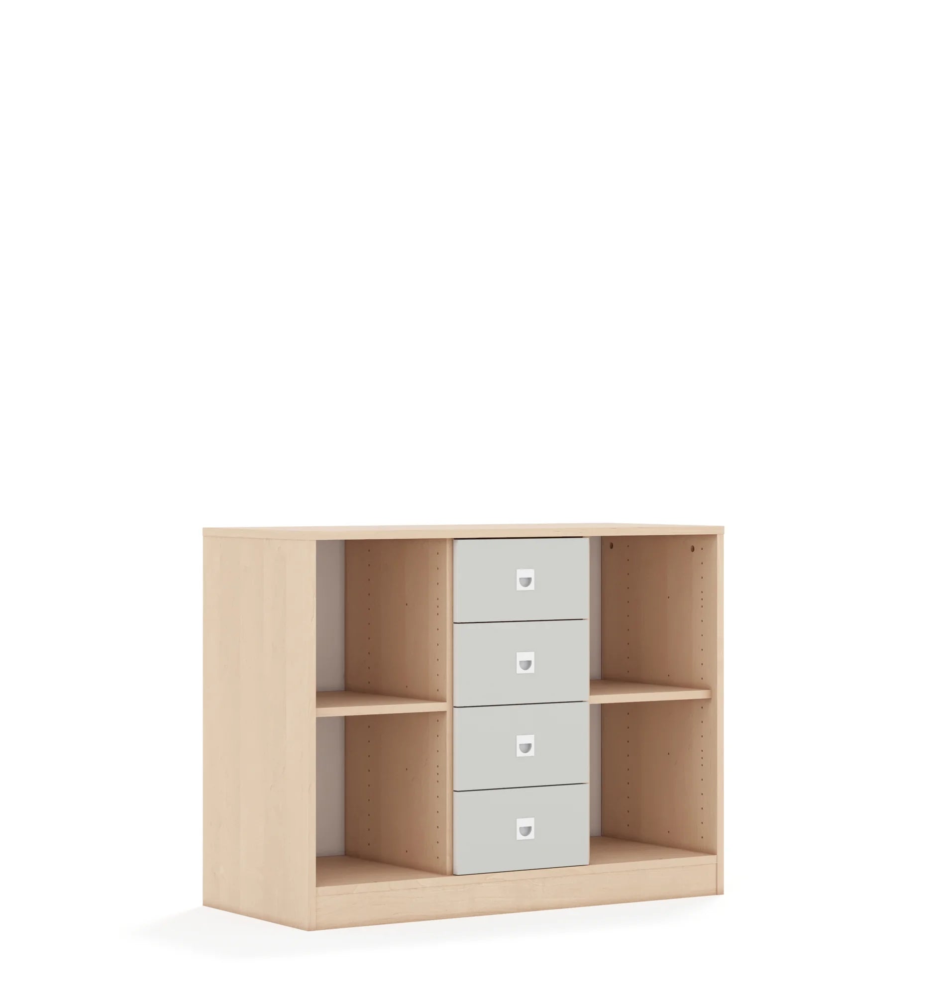 Regał BLOX 110 2PP 4SS 1049x466x813 – brzoza / jasny szary