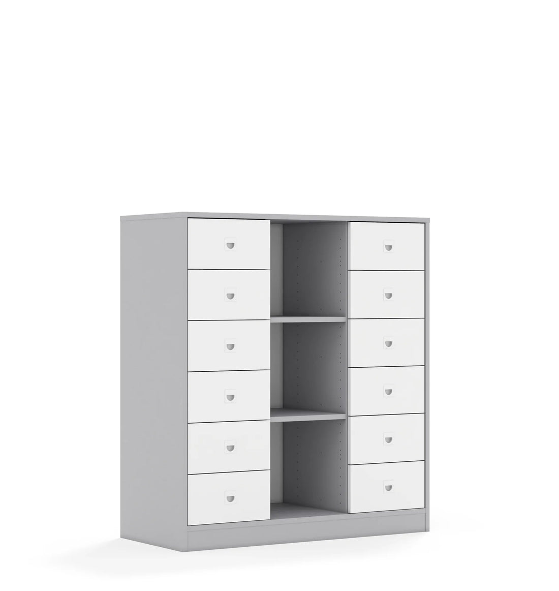 Regał BLOX 110 3PP 12SB 1049x466x1165 – dąb / biały