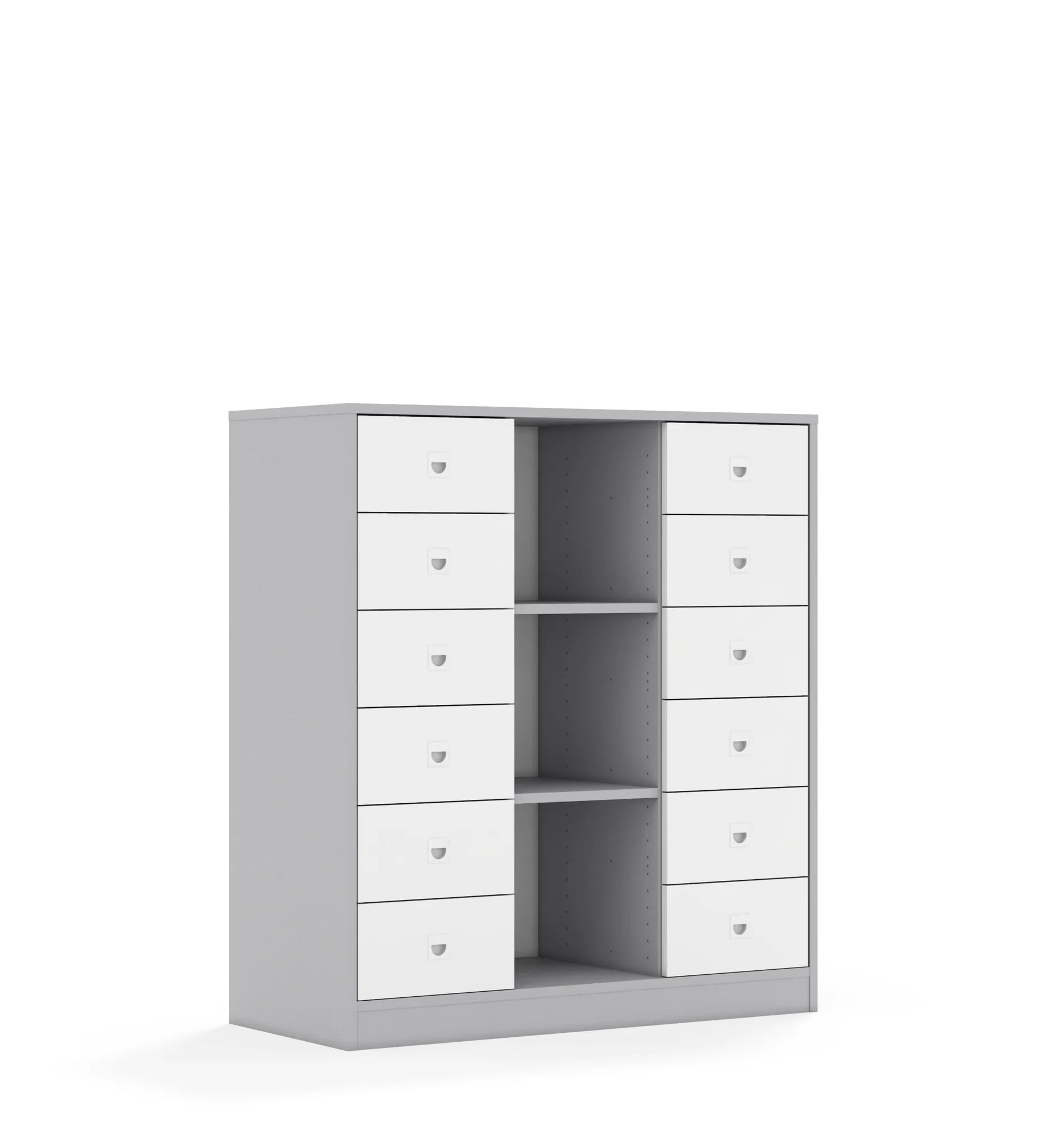 Regał BLOX 110 3PP 12SB 1049x466x1165 – szary / biały