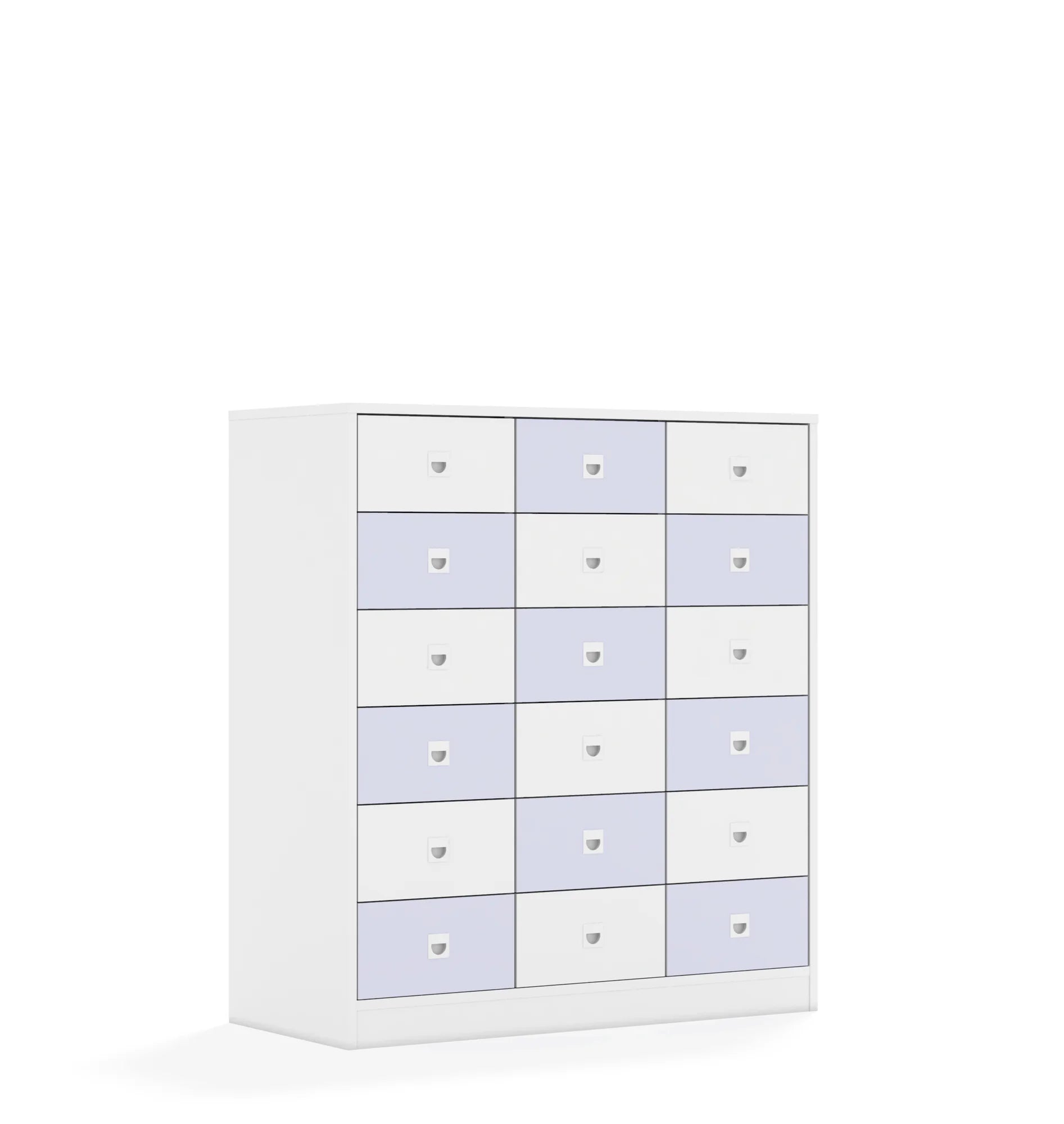 Regał BLOX 110 3PP 12SB 6SS 1049x466x1165 – biały / biały/pastelowy fioletowy