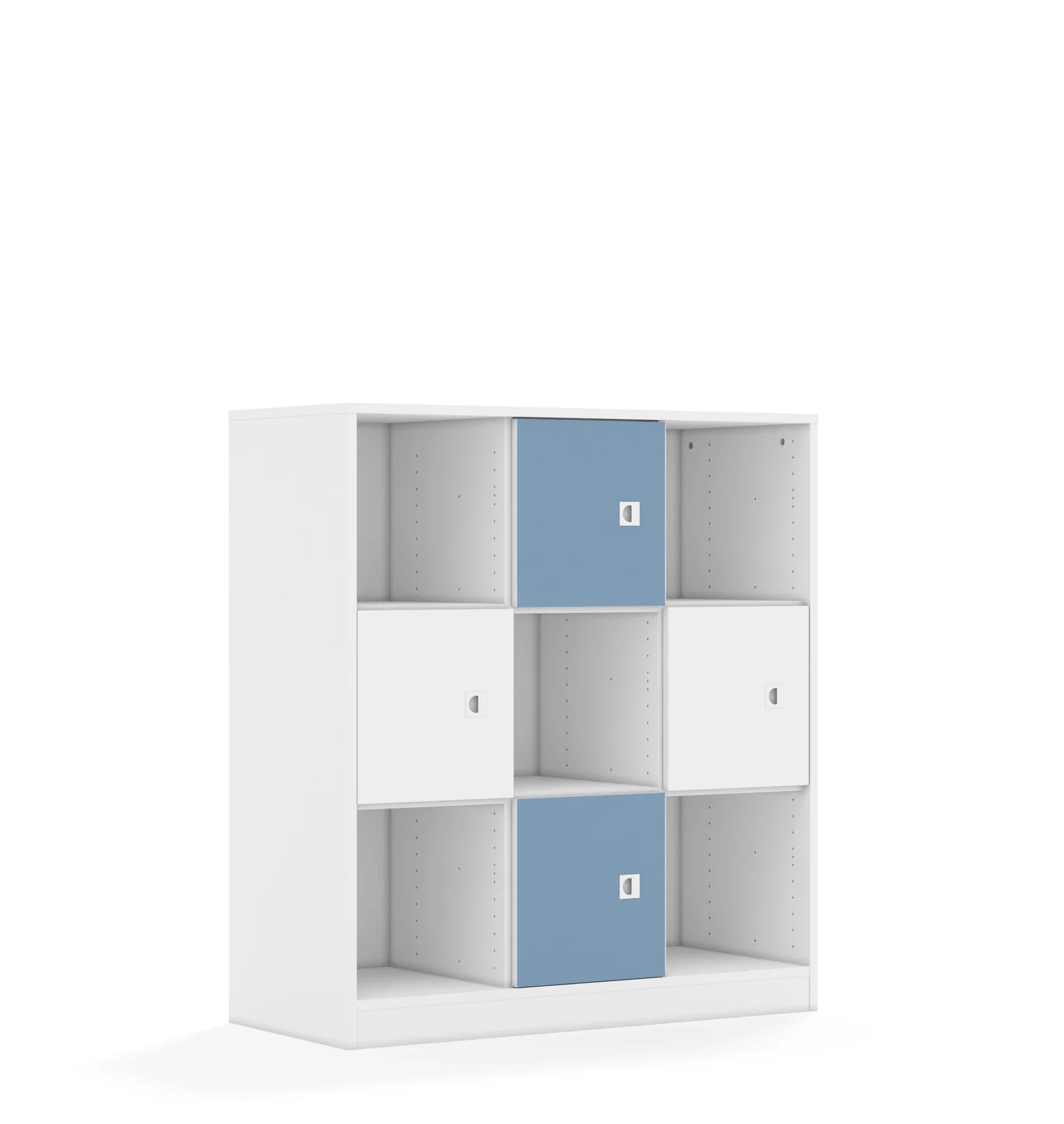 Regał BLOX 110 3PP 4F1 1049x466x1165 – biały / biały/pastelowy niebieski
