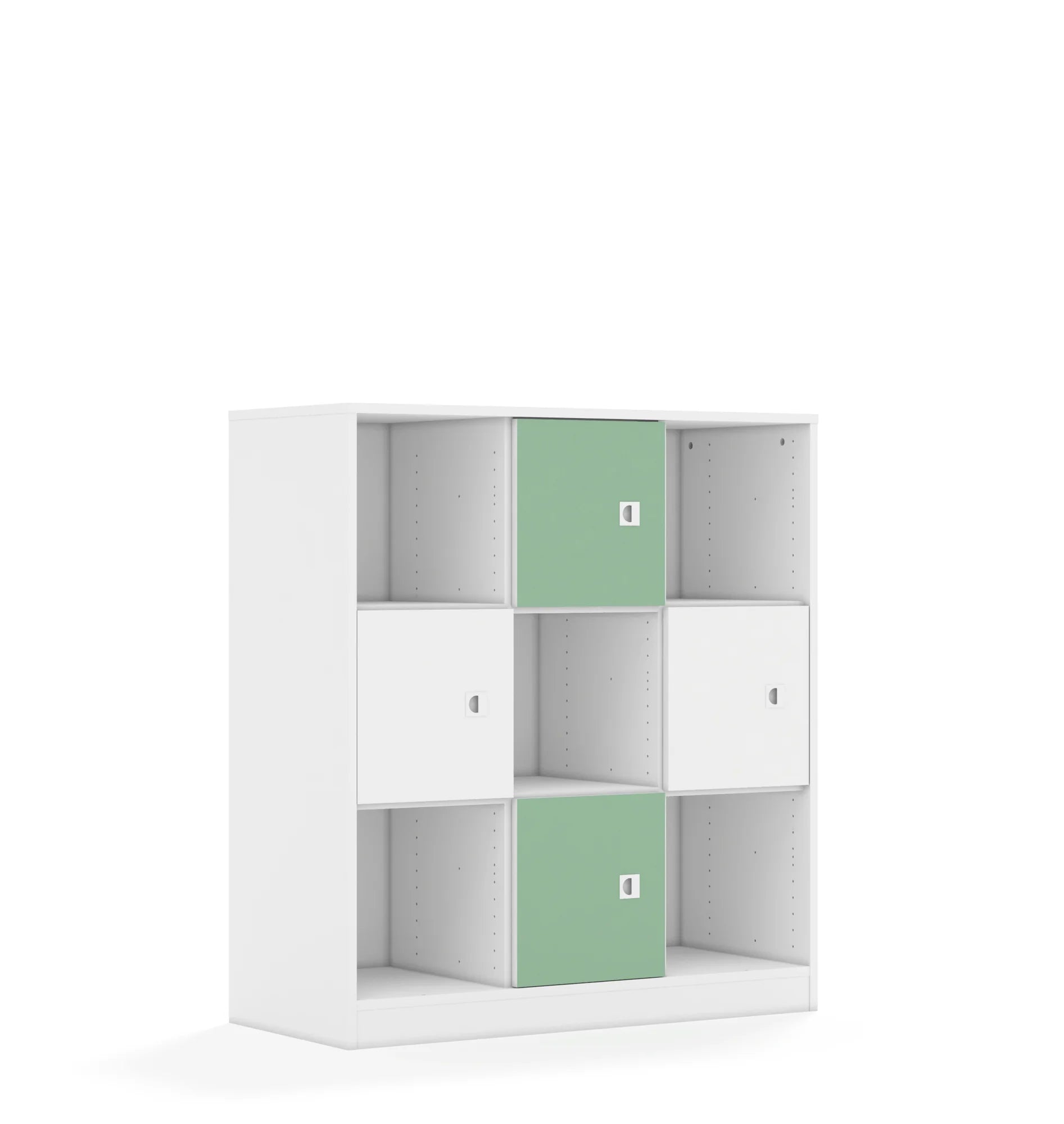 Regał BLOX 110 3PP 4F1 1049x466x1165 – biały / biały/pastelowy zielony