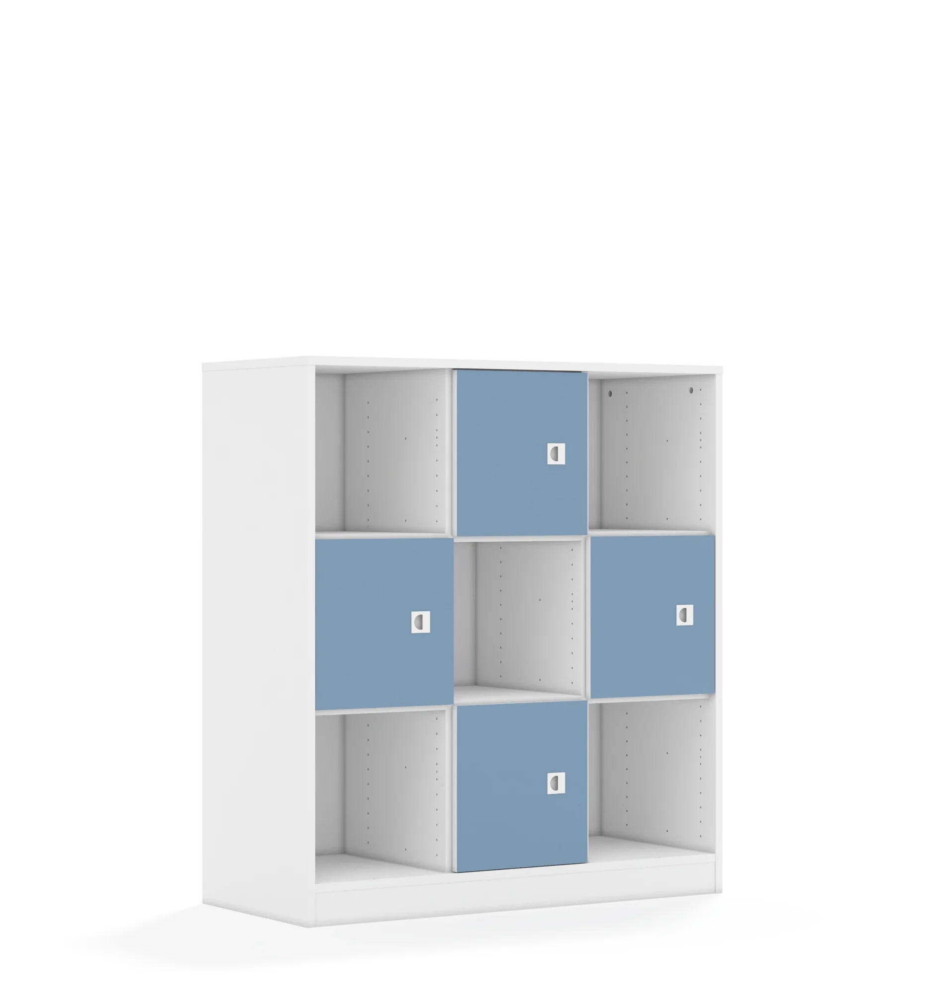 Regał BLOX 110 3PP 4F1 1049x466x1165 – biały / pastelowy niebieski