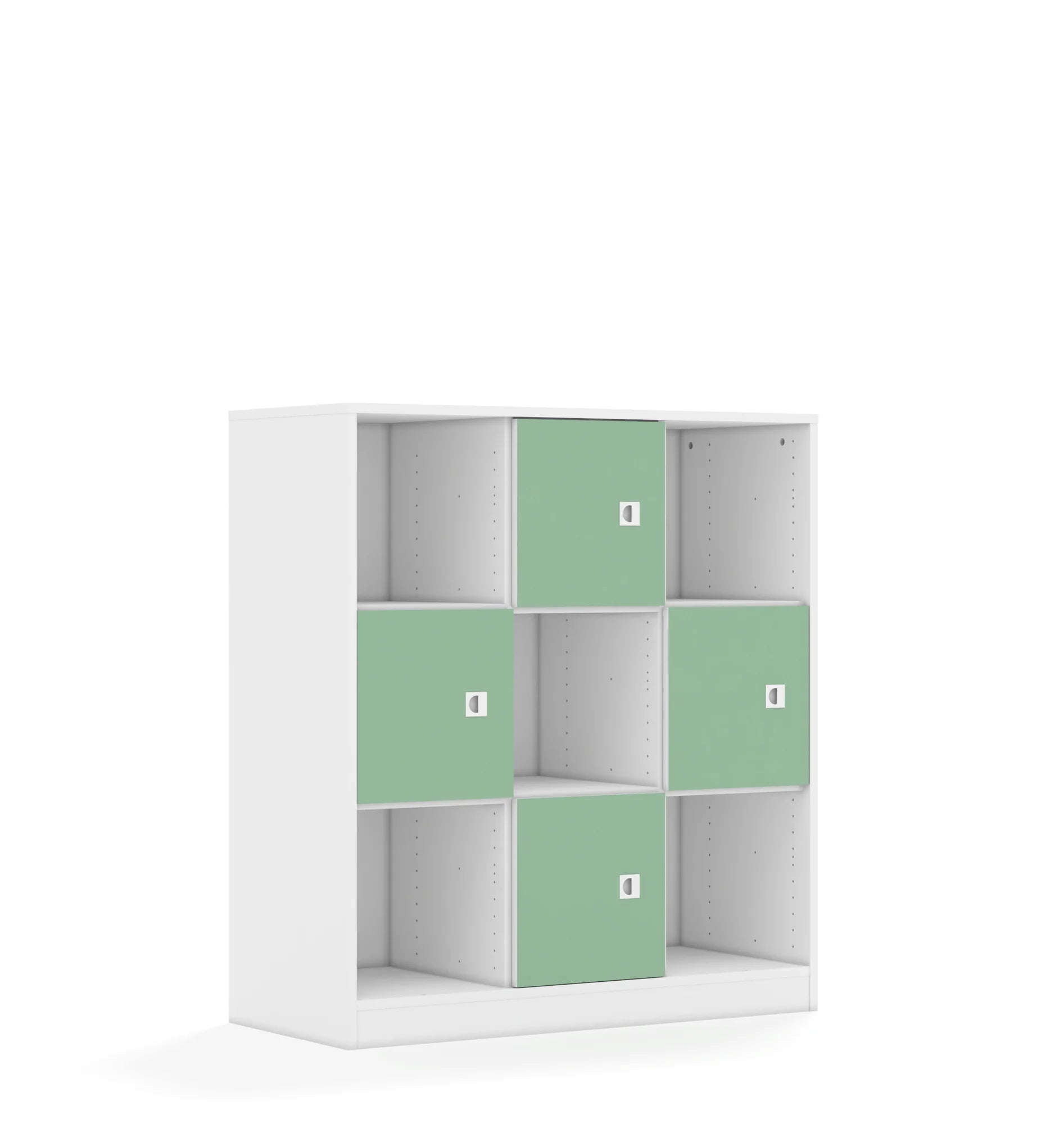 Regał BLOX 110 3PP 4F1 1049x466x1165 – biały / pastelowy zielony