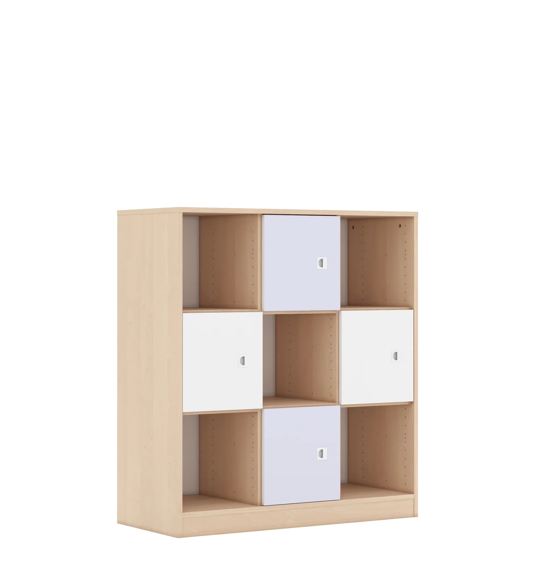 Regał BLOX 110 3PP 4F1 1049x466x1165 – brzoza / biały/pastelowy fioletowy