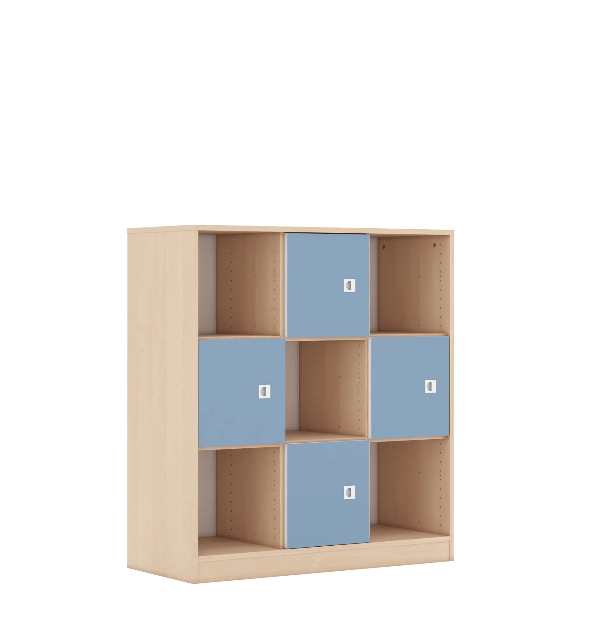 Regał BLOX 110 3PP 4F1 1049x466x1165 – brzoza / pastelowy niebieski