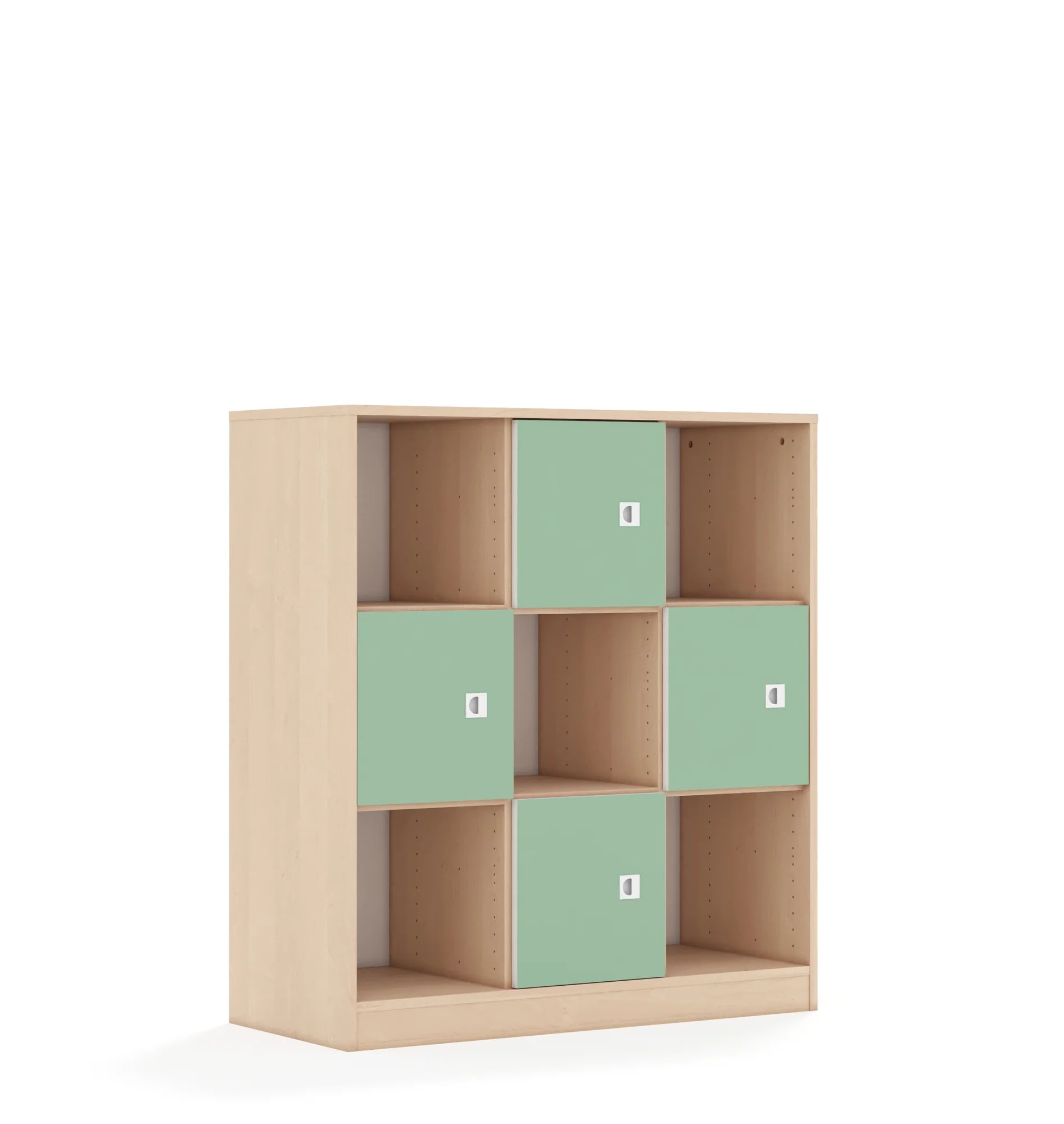Regał BLOX 110 3PP 4F1 1049x466x1165 – brzoza / pastelowy zielony
