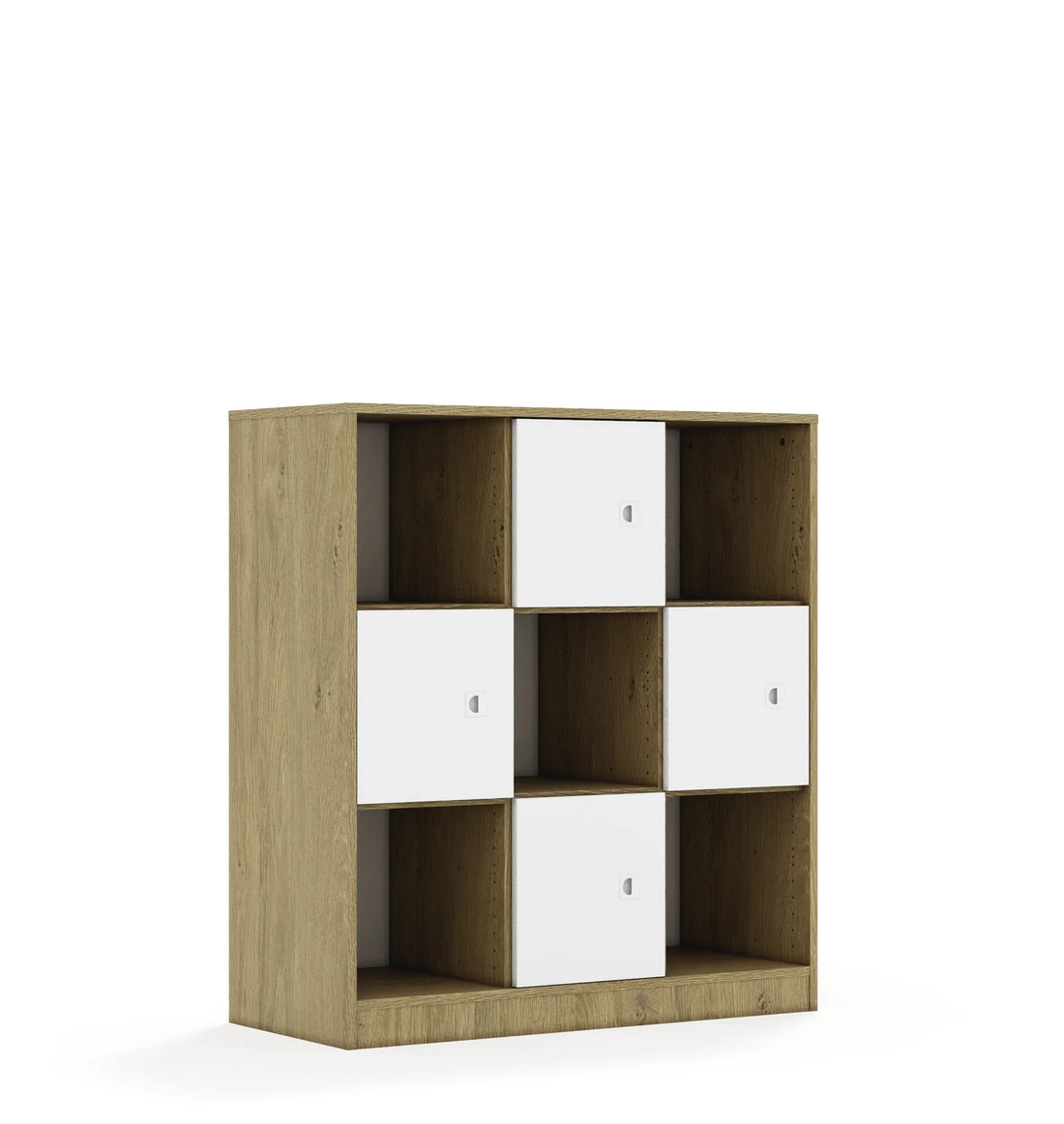 Regał BLOX 110 3PP 4F1 1049x466x1165 – dąb / biały