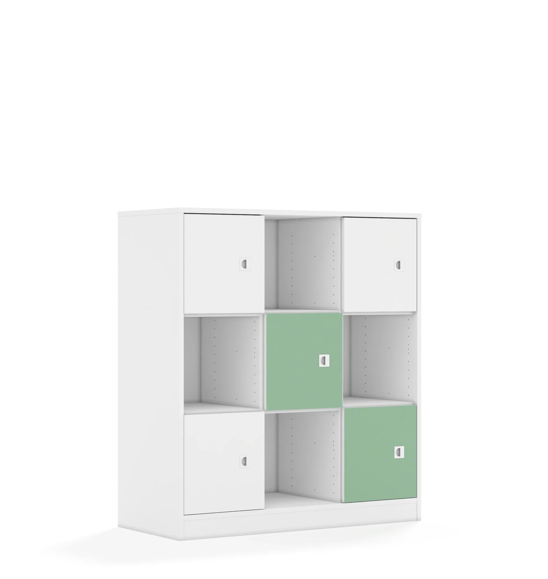 Regał BLOX 110 3PP 5F1 1049x466x1165 – biały / biały/pastelowy zielony