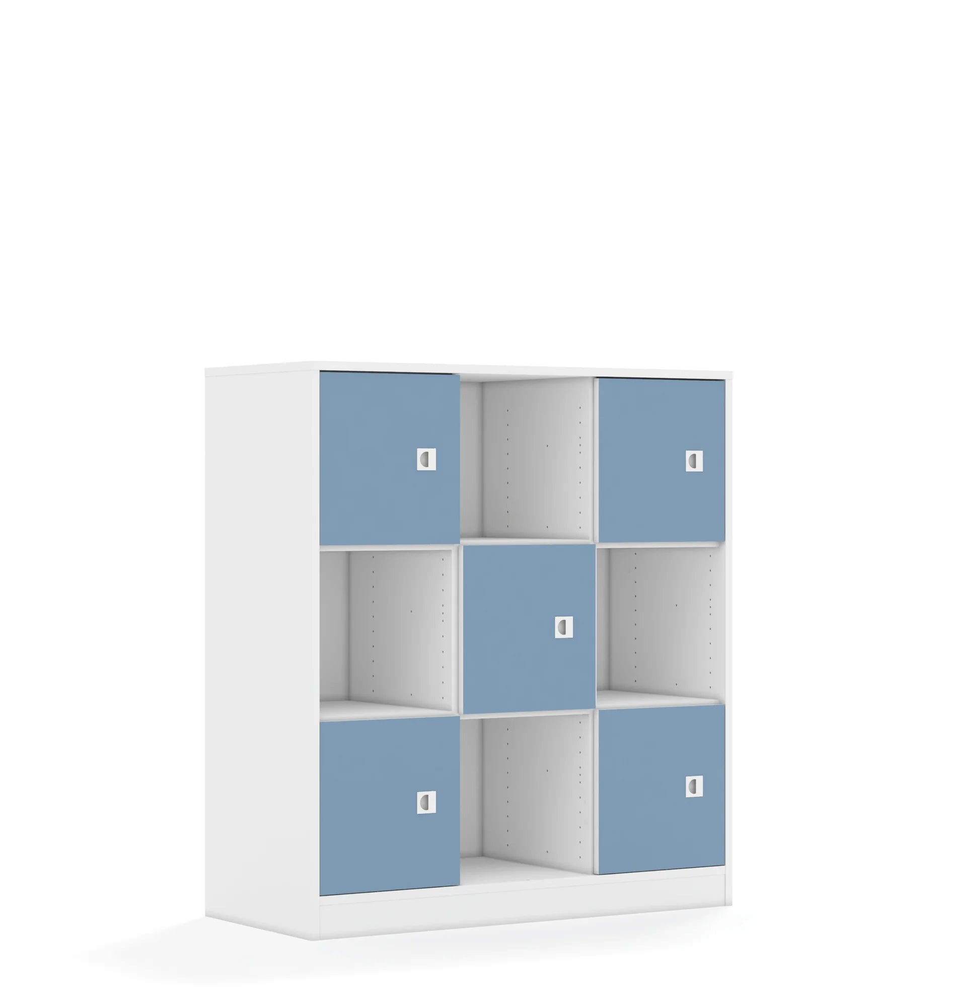 Regał BLOX 110 3PP 5F1 1049x466x1165 – biały / pastelowy niebieski