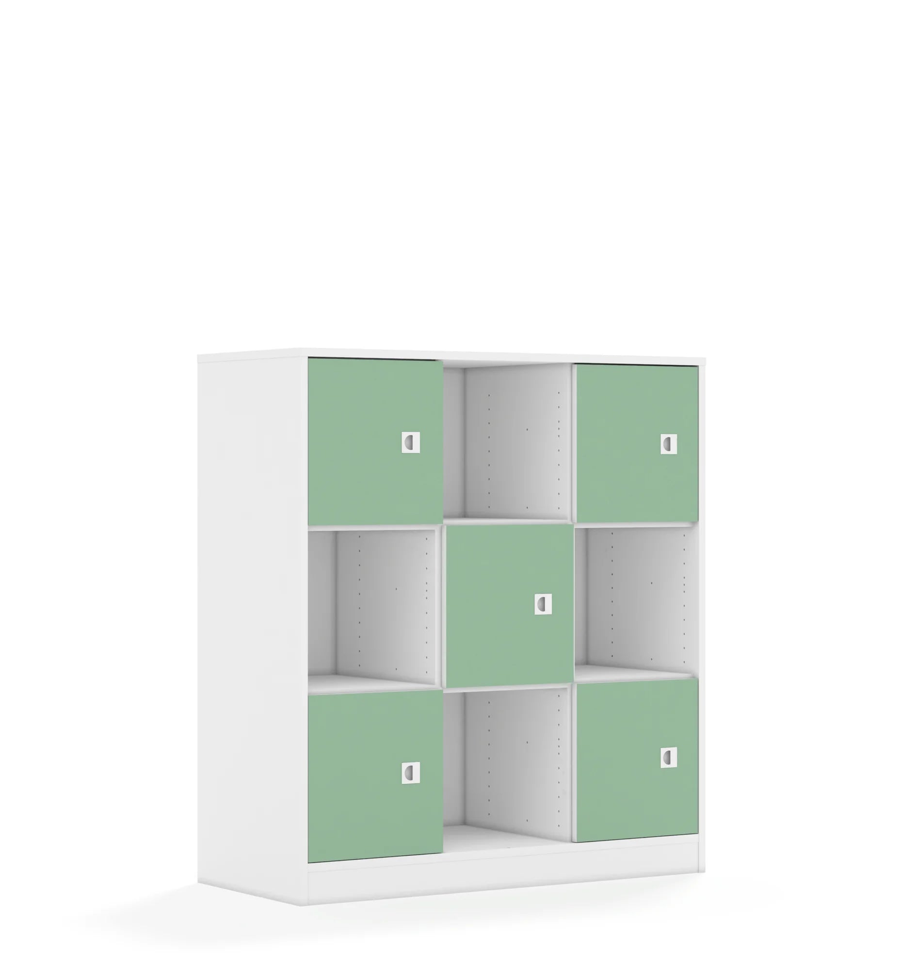 Regał BLOX 110 3PP 5F1 1049x466x1165 – biały / pastelowy zielony