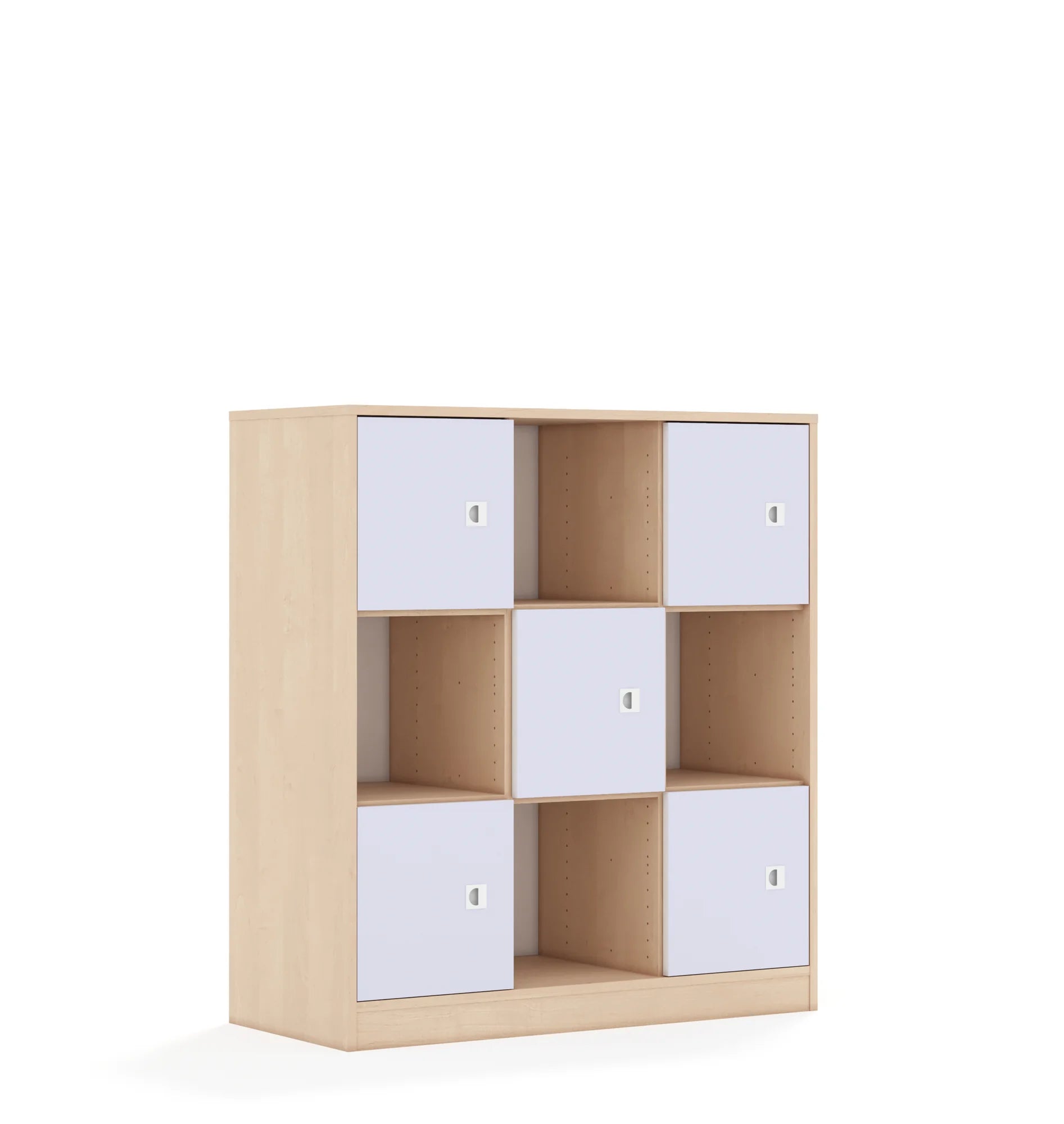 Regał BLOX 110 3PP 5F1 1049x466x1165 – brzoza / pastelowy fioletowy