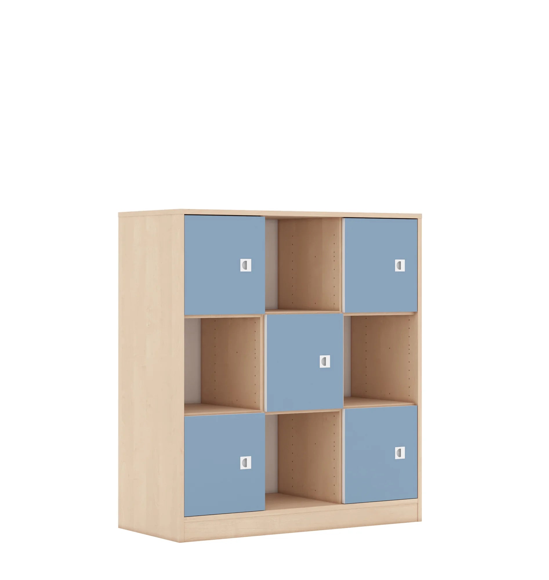 Regał BLOX 110 3PP 5F1 1049x466x1165 – brzoza / pastelowy niebieski
